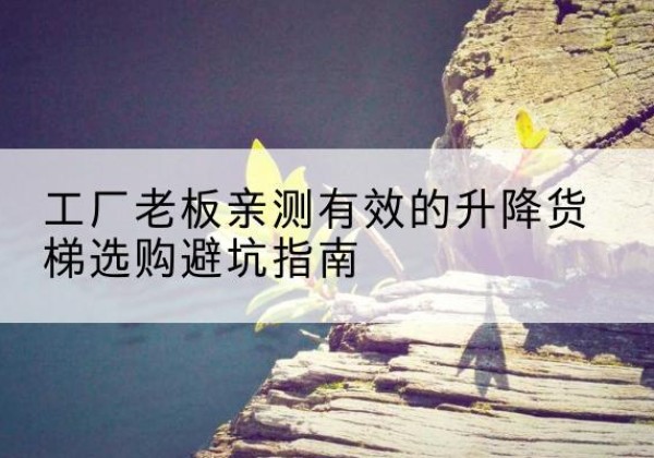 银川升降货梯怎么选-工厂老板亲测有效的升降货梯选购避坑指南